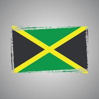 jamaica flagga med akvarell målad pensel vektor