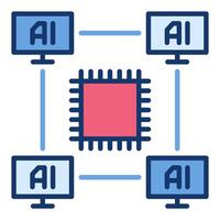 ai Chip und Computers Vektor künstlich Intelligenz Technologie farbig Symbol oder Design Element