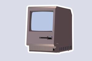 Macintosh eben Aufkleber Design Vektor Illustration. Technologie Objekte Symbol Konzept. Digital Macintosh Aufkleber Design Logo.