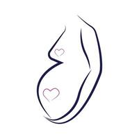 Schönheit schwanger Frauen Vektor Symbol Vorlage