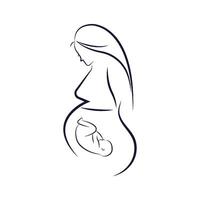 skönhet gravid kvinnor vektor ikon mall