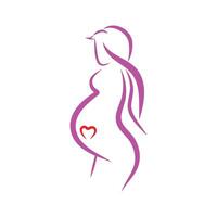 skönhet gravid kvinnor vektor ikon mall