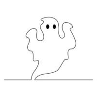 Halloween Geist kontinuierliche Linien vektor