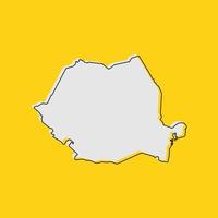 Vektor-Illustration der Karte von Rumänien auf gelbem Hintergrund vektor