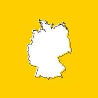Vektor-Illustration der Karte von Deutschland auf gelbem Hintergrund vektor