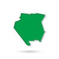 Surinam grüne Karte auf weißem Hintergrund vektor