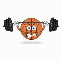 basket maskot karaktär med träningsutrustning. vektor illustration