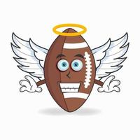 amerikansk fotboll maskot karaktär klädd som en ängel. vektor illustration
