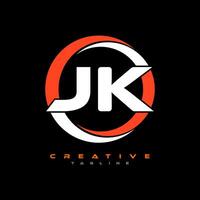 k Brief Logo Design auf schwarz Hintergrund. jk kreativ Initialen Brief Logo Konzept. jk Brief Design. Profi Vektor