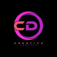 CD Brief Logo Design auf schwarz Hintergrund. CD kreativ Initialen Brief Logo Konzept. CD Brief Design. Profi Vektor