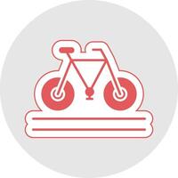 Fahrrad Glyphe Mehrfarbig Aufkleber Symbol vektor