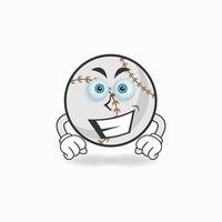 Baseball-Maskottchen-Charakter mit Lächeln-Ausdruck. Vektor-Illustration vektor