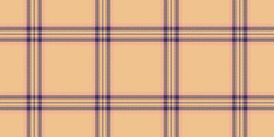 bewirken Textil- Stoff Vektor, königlich Muster Textur nahtlos. Kurve prüfen Tartan Hintergrund Plaid im Orange und Indigo Farben. vektor