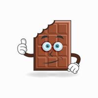 Schokoladen-Maskottchen-Charakter mit Daumen nach oben bringen. Vektor-Illustration vektor