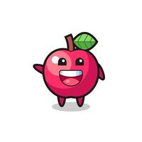 glad äpple söt maskot karaktär vektor