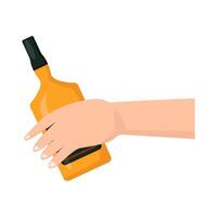 flaska alkohol i hand illustration vektor