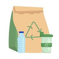 aper Paket mit Plastik Recycling Illustration vektor