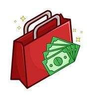 Einkaufen Tasche mit Geld Illustration vektor