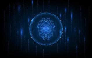 artificiell intelligens illustration. artificiell intelligens och maskininlärningskoncept. digital datorkod. koncept för dataöverföring vektor