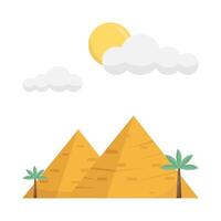 Pyramide, Sonne Sommer, Palme Baum mit Kamel Illustration vektor