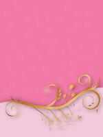 rosa löv bakgrund med lyx gyllene element vektor illustration