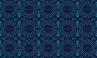 modern indonesisch Batik Design auf Blumen- Muster mit Blau Farbe vektor