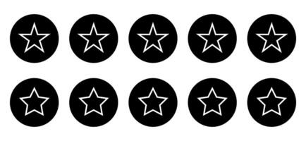 fünf Star Feedback Symbol Vektor auf schwarz Kreis
