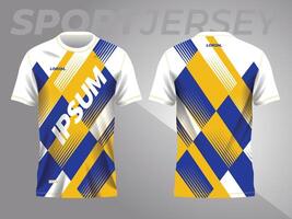 abstrakt blå och gul bakgrund och mönster för sport jersey design vektor