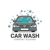 platt bil tvätta företag logotyp vektor