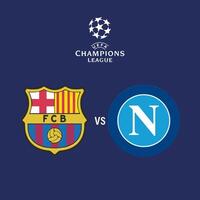 Fußball Fußball Barcelona vs. Napoli Logo. Liga von Meister. vektor