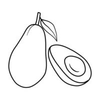 avokado översikt ikon frukt och vegetabiliska för webb och internet. redigerbar stroke. vektor illustration eps 10.