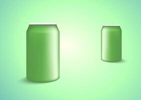 Grün Metall Aluminium Getränk trinken können . Attrappe, Lehrmodell, Simulation Vorlage bereit zum Ihre Design auf Grün Hintergrund. Produkt Verpackung. Produkt Verpackung. Vektor Illustration eps 10.