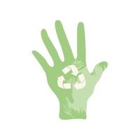 Recycling-Zeichen in der Hand vektor