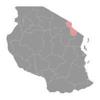kilimanjaro område Karta, administrativ division av tanzania. vektor illustration.