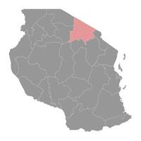 arusha Region Karte, administrative Aufteilung von Tansania. Vektor Illustration.