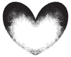 spray målad graffiti hjärta ikon isolerat med en vit bakgrund. graffiti kärlek ikon med över spray i svart över vit. vektor