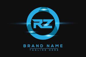 rz Blau Logo Design. Vektor Logo Design zum Geschäft.