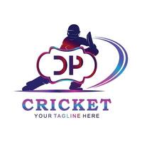 dp cricket logotyp, vektor illustration av cricket sport.