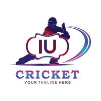 iu Kricket Logo, Vektor Illustration von Kricket Sport.