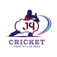 jp cricket logotyp, vektor illustration av cricket sport.