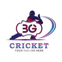 bg cricket logotyp, vektor illustration av cricket sport.