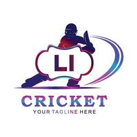 li cricket logotyp, vektor illustration av cricket sport.