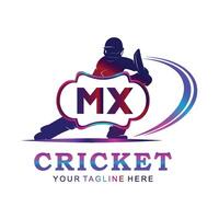 mx Kricket Logo, Vektor Illustration von Kricket Sport.