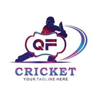 qf Kricket Logo, Vektor Illustration von Kricket Sport.