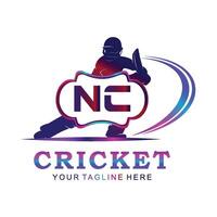 nc cricket logotyp, vektor illustration av cricket sport.