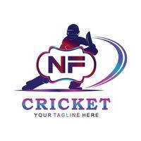 nf Kricket Logo, Vektor Illustration von Kricket Sport.