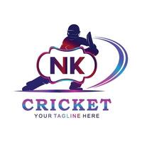 nk Kricket Logo, Vektor Illustration von Kricket Sport.