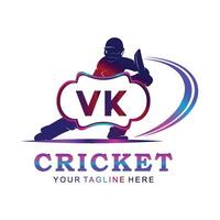 vk Kricket Logo, Vektor Illustration von Kricket Sport.