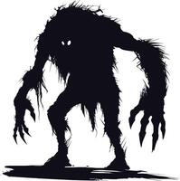 ai generiert Silhouette ancien Monster- schwarz Farbe nur voll Körper vektor