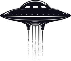 ai generiert Silhouette enthäuten UFO schwarz Farbe nur vektor